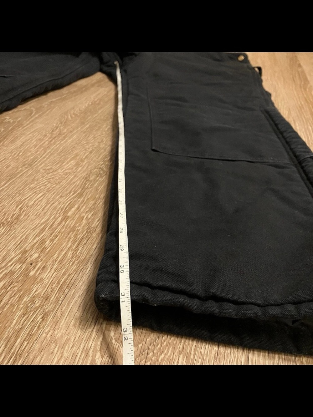 Carhartt R03 BLK Bib Overalls Men's 36x32 Black Insulated Duck Canvas Workwear - Picture 12 of 15